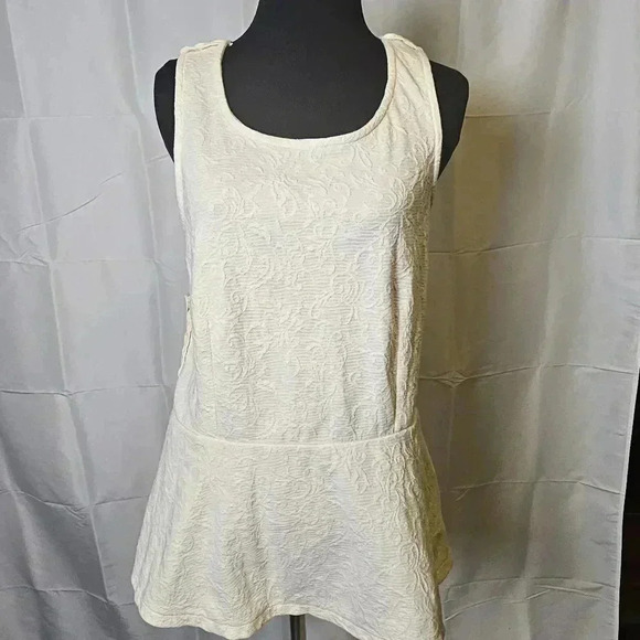 Free People Affairs‎ In Versailles Peplum,Macrame boho,hippiechic Tank SZ LARGE - Picture 1 of 9